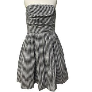 NWT Shoshanna Houndstooth Black and White Strapless Dress Size 10